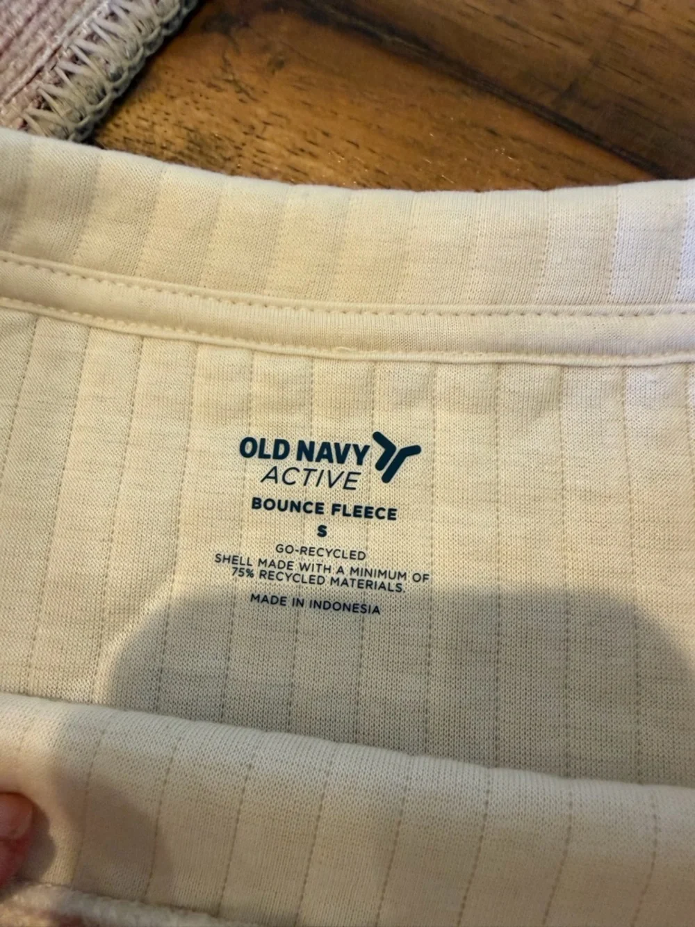 Old Navy Cream Ribbed Cropped Sweatshirt & Wide-Leg Pants Set- Super-Soft - Picture 4 of 5